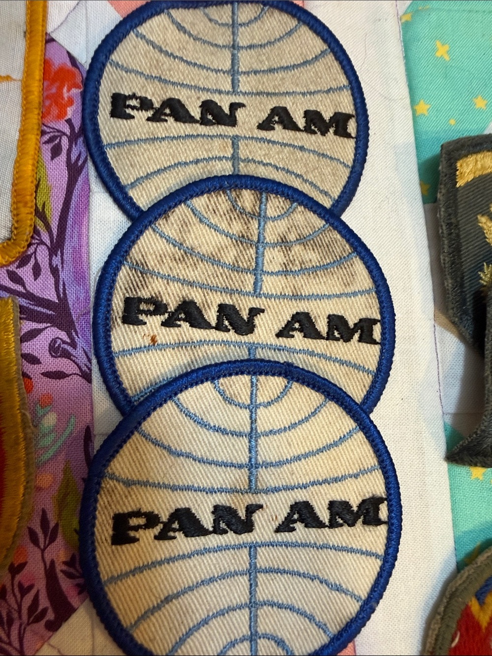 Pan Am Vintage Circle Logo Patch - Blue & Cream